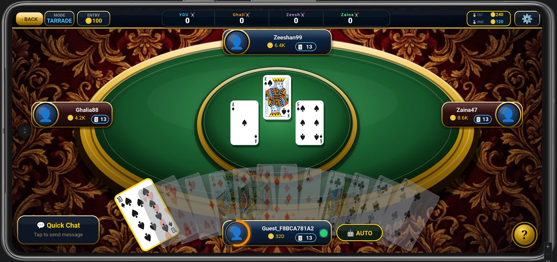 Hokm Royal: Court Piece Online screenshot
